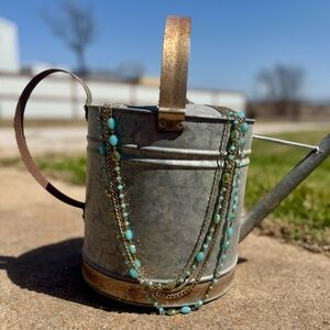 30" Multi strand necklace with Turquoise Accents